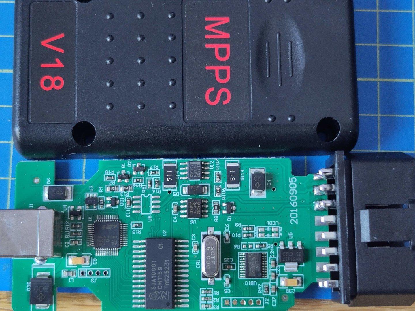 MPPS v18 OBD2 ECU programming dongle internals - Cover Image